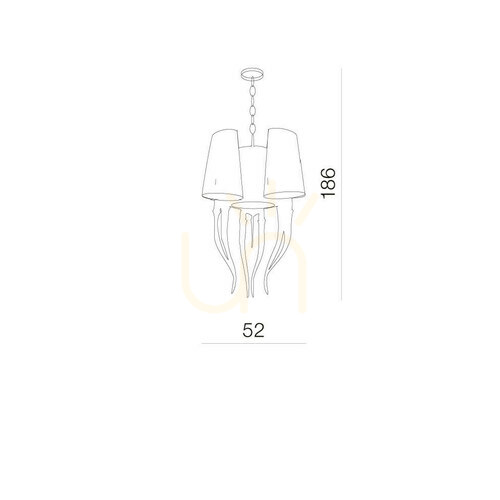 Kontrollera Azzardo DIABLO 3 BIG AZ1232 ljuskrona 6×E14 vit krom 52 cm