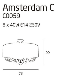 Plafond Max Light Amsterdam krom 80 cm 8-ljus C0059 small 3