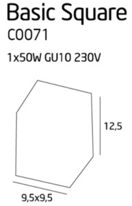 Plafond Max Light Basic Square svart GU10 9,5x9,5 cm C0071 small 1