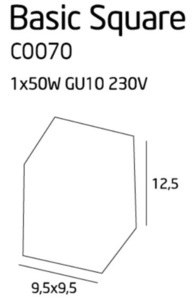 Plafond Max Light Basic Square C0070 vit GU10 9,5x9,5 cm small 2