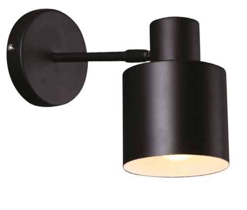 Kontrollera Vägglampa Max Light Black W0188 svart metall industriell E27