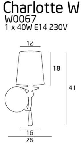 Kontrollera Vägglampa Max Light Charlotte W0067 krom 41 cm