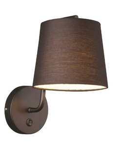 Vägglampa Max Light Chicago W0194 svart metall tyg 32 cm small 0
