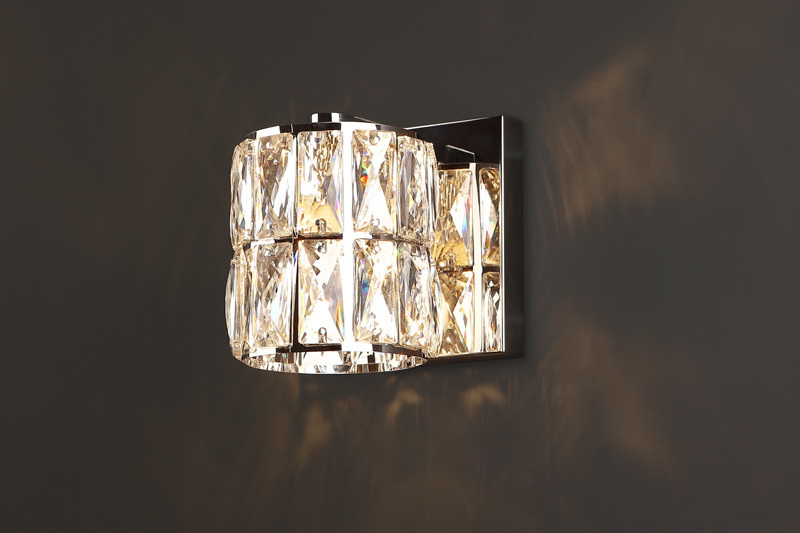 Kontrollera Vägglampa Max Light Diamante I W0205 krom glas/metall G9 Vägglampa Max Light Diamante I W0205 krom glas/metall G9