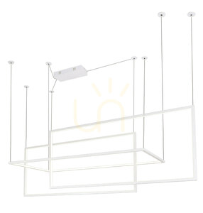 Pendellampa Max Light Geometric P0272 vit LED med tre rektangulära ramar 145 cm small 3