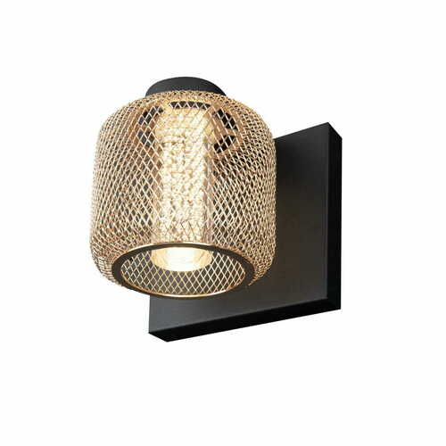 Kontrollera Vägglampa Max Light Mesh W0293 guld 12x12 cm