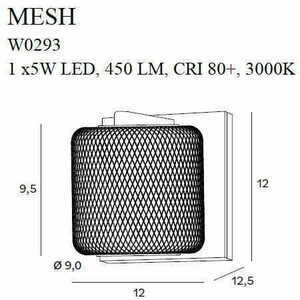 Vägglampa Max Light Mesh W0293 guld 12x12 cm small 2