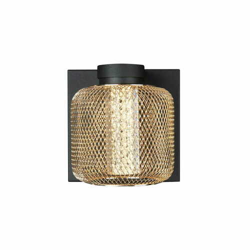 Kontrollera Vägglampa Max Light Mesh W0293 guld 12x12 cm