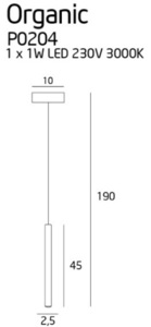 Pendellampa Max Light Organic P0204 guld LED 190 cm small 2