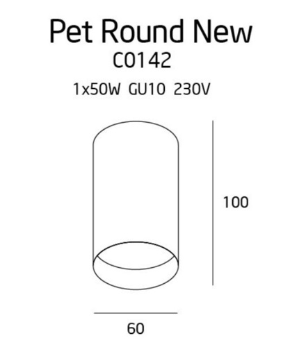 Kontrollera Plafond Max Light PET Round svart metall 6 cm GU10 C0142