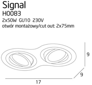 Inbyggd armatur Max Light Signal II vit 2xGU10 H0083 small 3