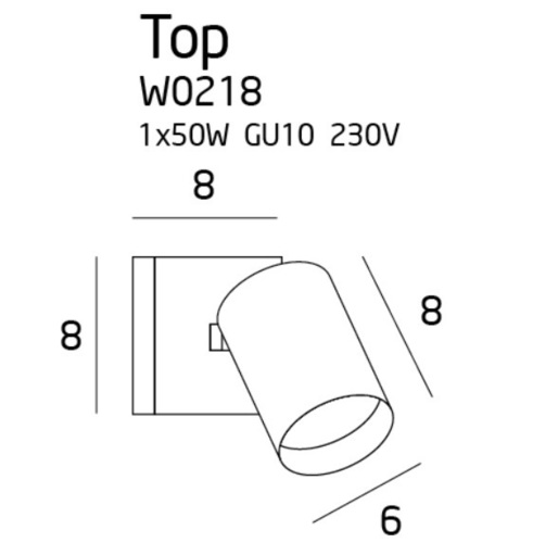 Kontrollera Vägglampa Max Light TOP W0218 vit metall GU10 8 cm