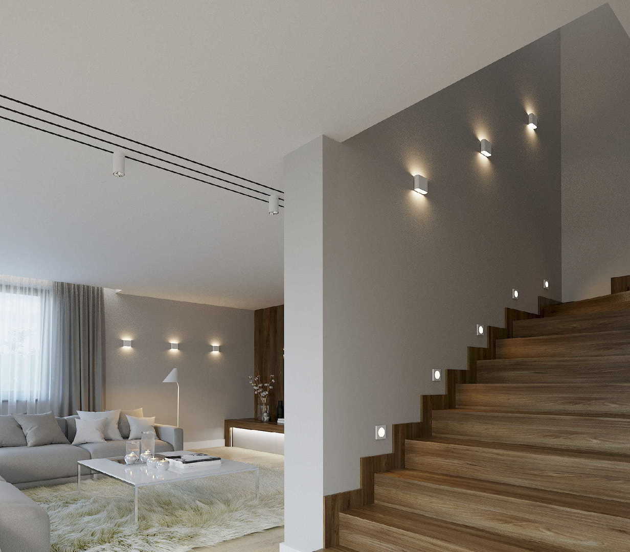Utsikt Vägglampa Max Light Zone W0200 vit LED 2-ljus IP44 Vägglampa Max Light Zone W0200 vit LED 2-ljus IP44