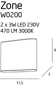 Vägglampa Max Light Zone W0200 vit LED 2-ljus IP44 2 Vägglampa Max Light Zone W0200 vit LED 2-ljus IP44 small 2