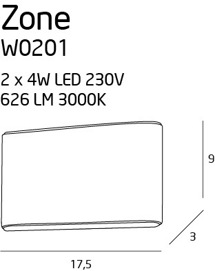 Utsikt Vägglampa Max Light ZONE II W0201 vit LED 2-ljus IP44 Vägglampa Max Light ZONE II W0201 vit LED 2-ljus IP44