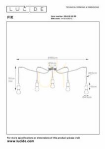 Lucide FIX taklampa svart 5-ljus E27 modern 08408/05/30 small 3