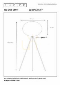 Lucide GOOSY vit golvlampa E27 142 cm 71767/50/31 small 4
