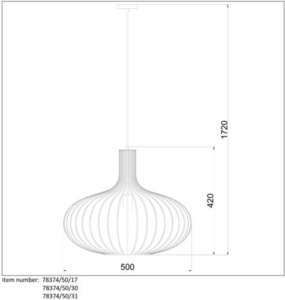 Lucide svart hängande lampa 50 cm metall E27 vintage modern small 1
