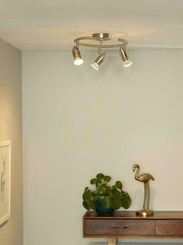 Kontrollera Takspotlight Lucide CARO-LED satinkrom 3xGU10 3x5W 2700K Ø31 cm 13955/14/12