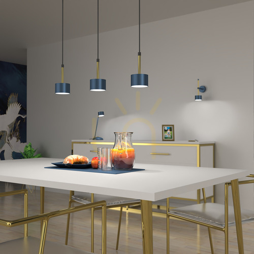 Kontrollera Blue Arena Hängande lampa Blå/Guld 3x Gx53