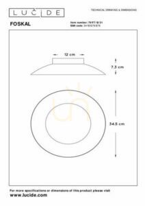 Plafond Lucide FOSKAL vit LED 34,5 cm 79177/12/31 small 3