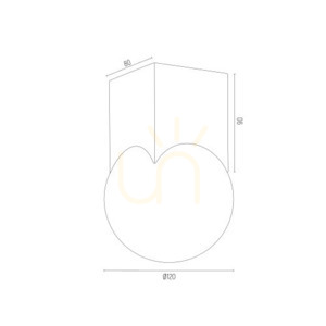 Plafond ARGON AUSTIN opal matt borstad mässing 4712 small 3