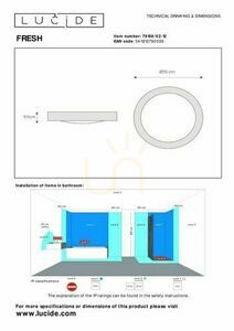 Plafond Lucide FRESH silver 35 cm IP44 2-ljus LED E27 79158/02/12 small 2