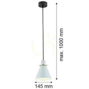 Pendellampa ARGON Beverly matt blå mässing 4682 small 5