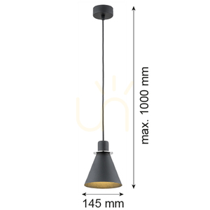 Taklampa hängande ARGON Beverly svart/krom E27 4688 small 5