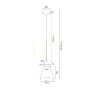 Taklampa hängande ARGON Beverly svart/krom E27 4688 small 6