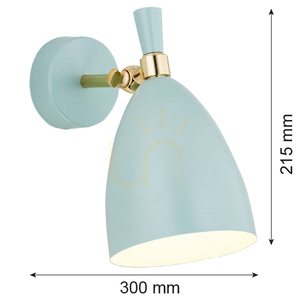 Vägglampa ARGON CHARLOTTE matt blå mässing E27 SKU 4700 small 3