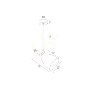 Hängande lampa ARGON CHARLOTTE svart mässingspläterad 4686 small 6