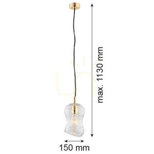 Taklampa Argon Deportivo transparent mässingspläterad E27 4742 small 4