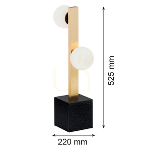 Bordslampa ARGON FREEMONT opal matt borstad mässing svart 1044 small 5