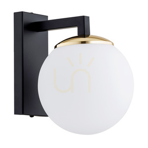 Vägglampa ARGON MORITZ opal matt svart mässing E27 SKU 4771 small 1