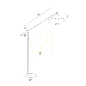 Golvlampa ARGON Nashville vit mässingspläterad E27 4731 small 6