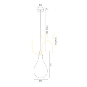 Hängande lampa ARGON Oakland rökig svart, glas, G9, SKU 4716 small 4