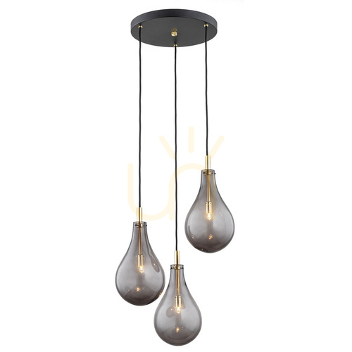 Kontrollera Taklampa ARGON Oakland rök svart struktur 3xG9 SKU 6105