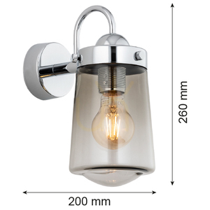 Vägglampa ARGON Pasadena rökig krom E27 IP44 4718 small 4