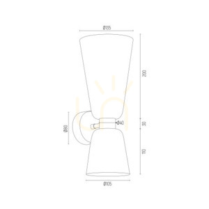 Vägglampa ARGON RENO opal matt mässing 2xE14 SKU 1034 small 4