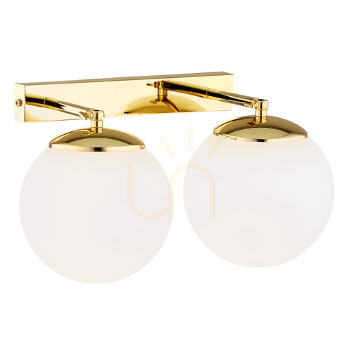 Kontrollera Vägglampa ARGON SATELITE PLUS 2xE27 opal matt mässing IP44 1052