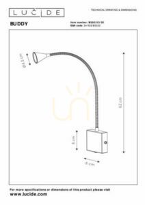 Lucide BUDDY vägglampa svart LED 3W 4000K 18293/03/30 small 4