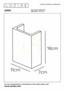 Vägglampa Lucide GIPSY vit gips G9 18 cm 35201/18/31 small 3