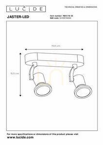 Spotlight Lucide Jaster LED svart 2-ljus GU10 11903/10/30 small 4