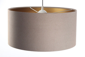 Taklampa för matsal 40cm Läder E27 60W stoppad, beige, guld 3 Taklampa för matsal 40cm Läder E27 60W stoppad, beige, guld small 3