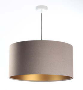 Taklampa för matsal 40cm Läder E27 60W stoppad, beige, guld 0 Taklampa för matsal 40cm Läder E27 60W stoppad, beige, guld small 0