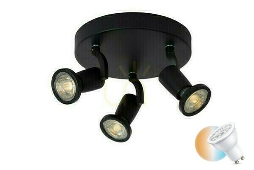 Kontrollera Spotlight Lucide JASTER LED svart 3-ljus GU10 takspotlight 11903/15/30