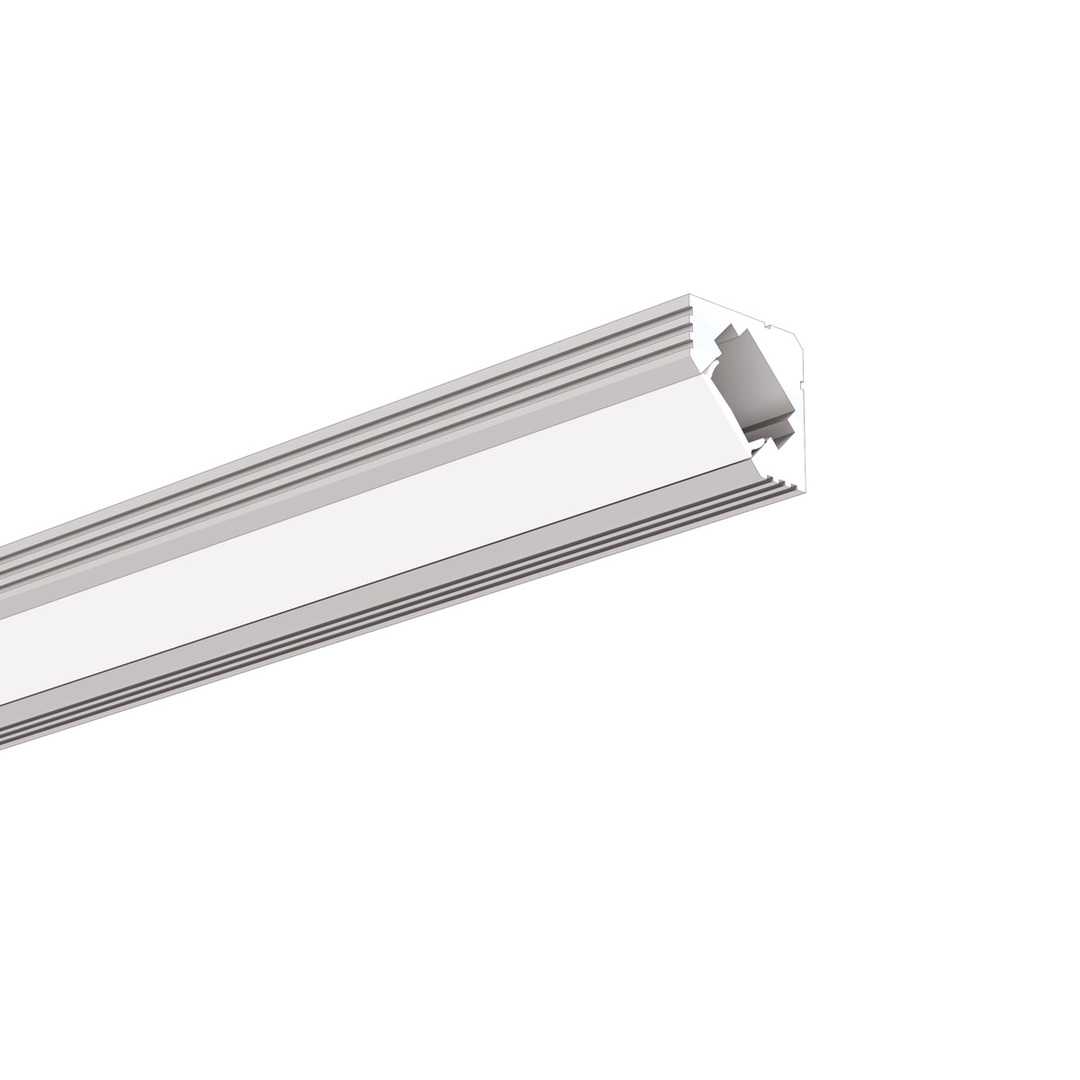 LED vinkelprofil 45-ALU Silver icke-anodiserad 1m, LED skåpbelysning