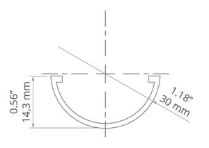 Satinerat täcklock för LED-profil KLUŚ JAZ-DUO-27R 1 m small 1