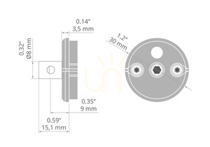 KLUŚ JAZ-DUO-N-FI-6,5 grå ändlock med 6,5 mm hål small 5